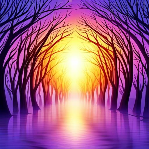 Sunlit Purple Planet Bog: Harmony of Opposites