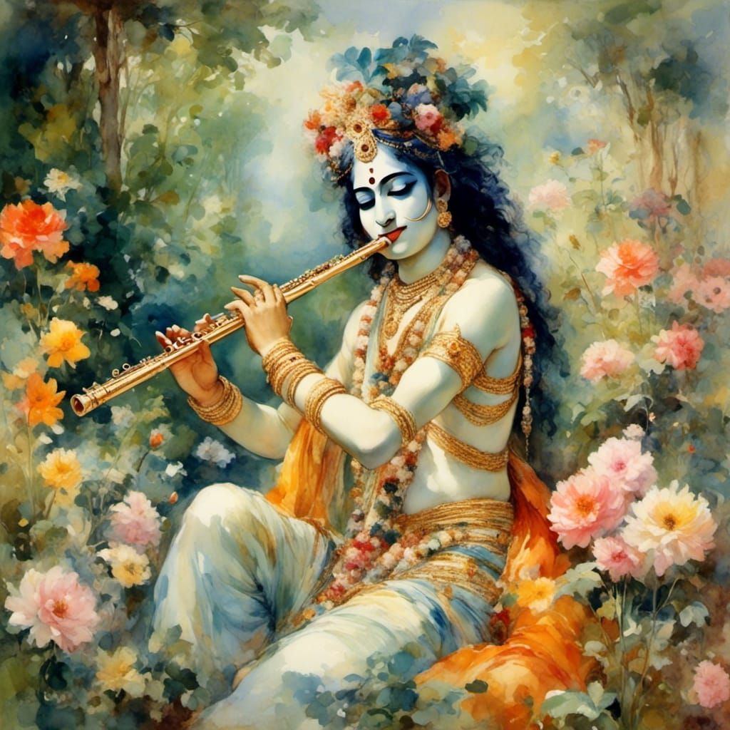 Krishna playing flute