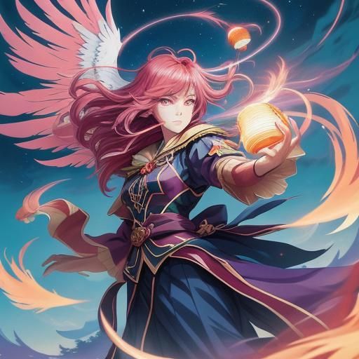 Anime Phoenix at Crossroads in Studio Trigger Style