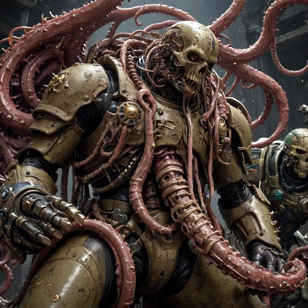 Disgusting Death Guard Plague Bearer in 3D Anime Art