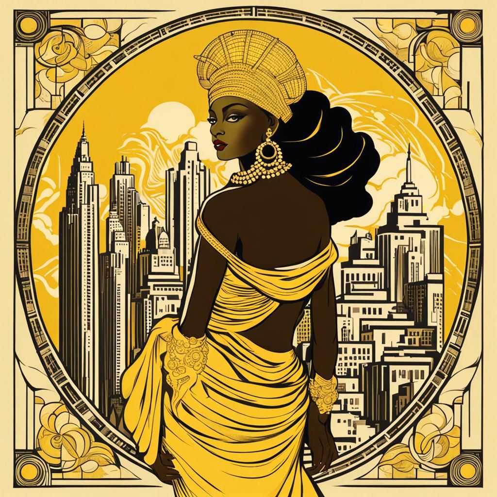 Art Deco Goddess Oshun Fashion Model