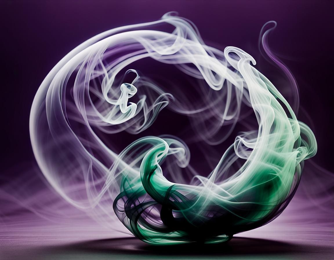 Ethereal Smoke Yin-Yang in Vibrant Deep Colors