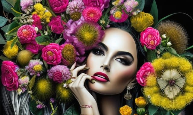 Colombian Princess with Rising Spirit: Digital Art