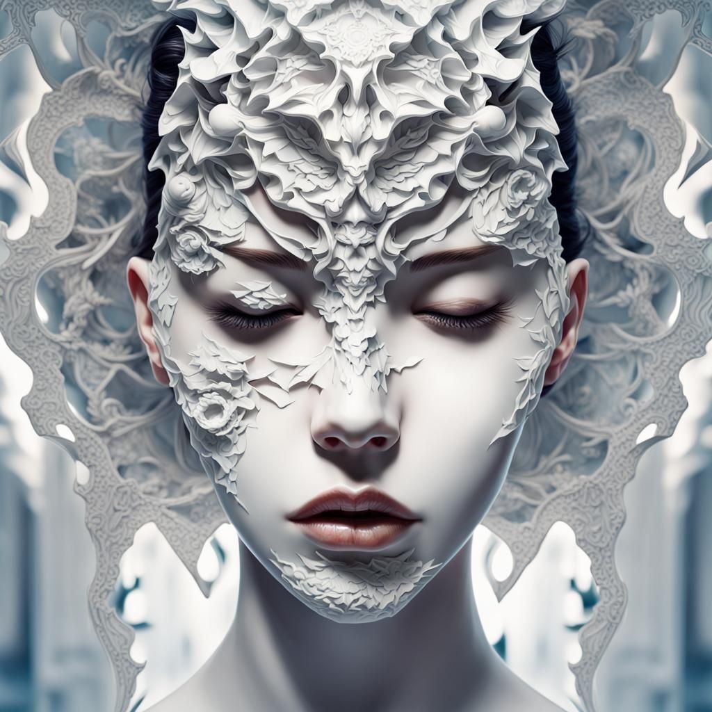 Broken Porcelain Face Digital Art
