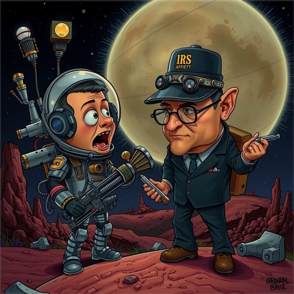 Steampunk Astronaut Meets IRS Agent in a Dark Galaxy