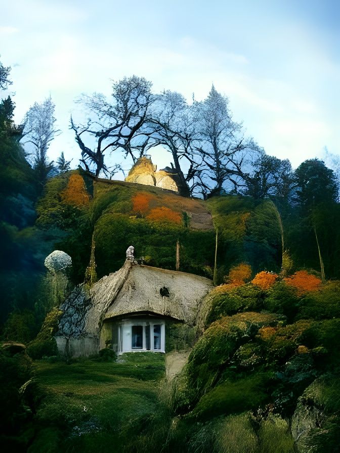 Fairytale House Illustration in Golden Age Style