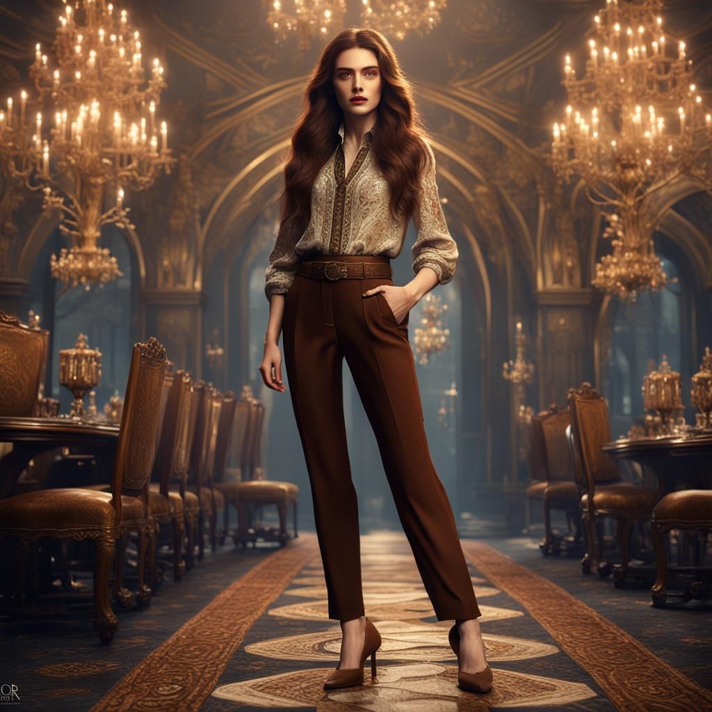 Bella Cullen in Designer Outfit: Detailed Digital Art