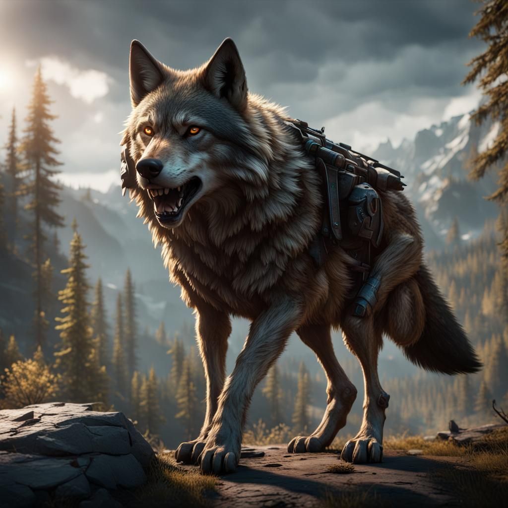 Epic 3D Amarok Wolf in High Resolution