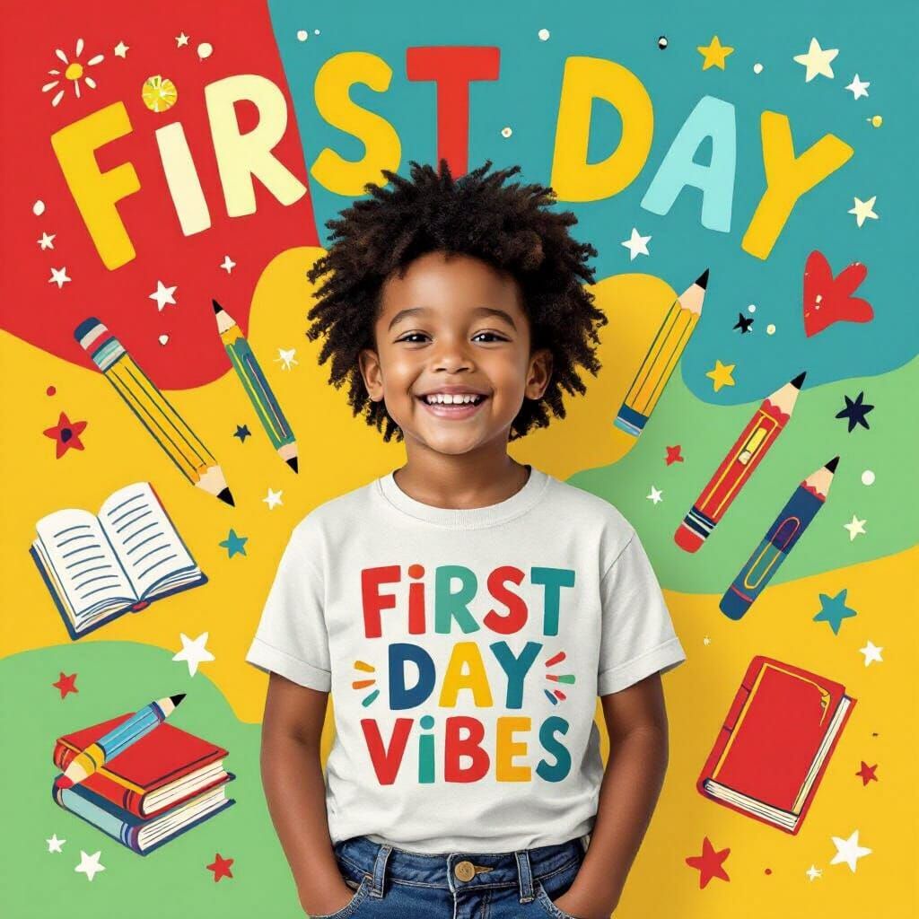 Bright First Day of School T-Shirt Design