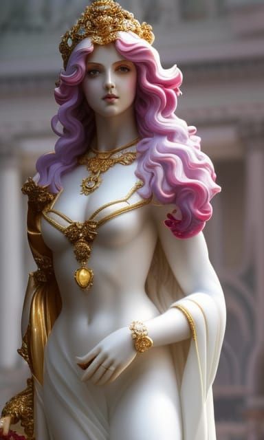 Sci-Fi Anime Aphrodite Marble Statue