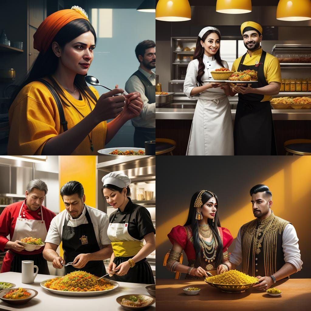 Baba Fast Food Logo with Chef Couple