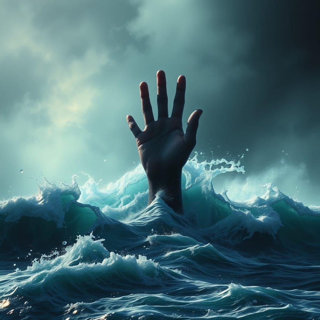 Dark Oceanic Figure Rises from the Depths in Matte Painted S...