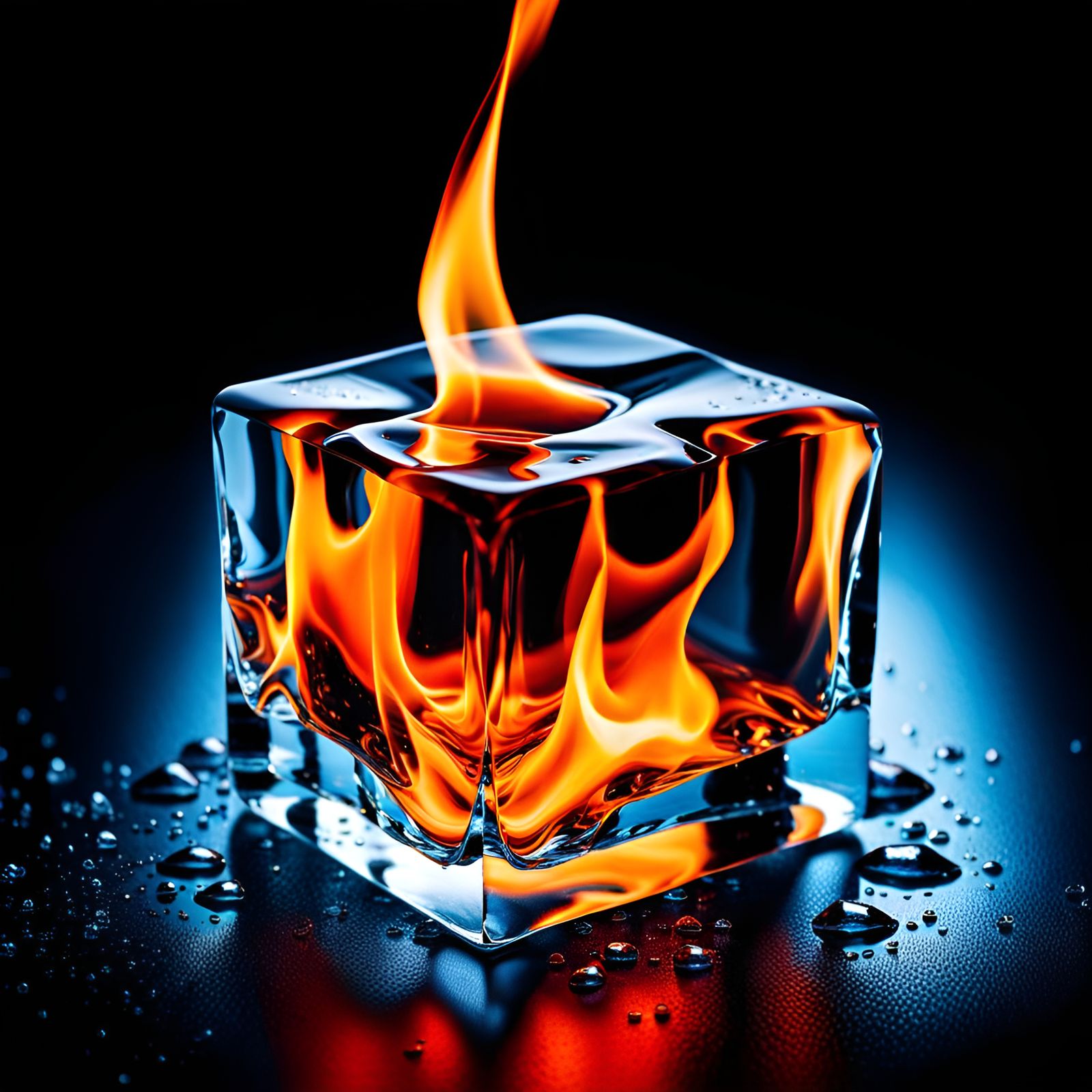 Flames on Ice: A Surreal Juxtaposition