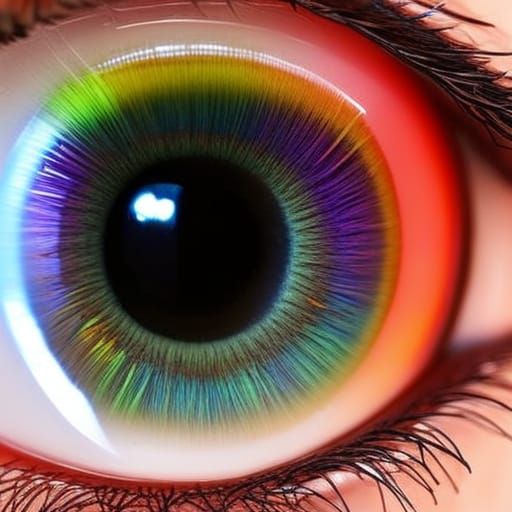 Rainbow Iris Human Eye Macro Photo