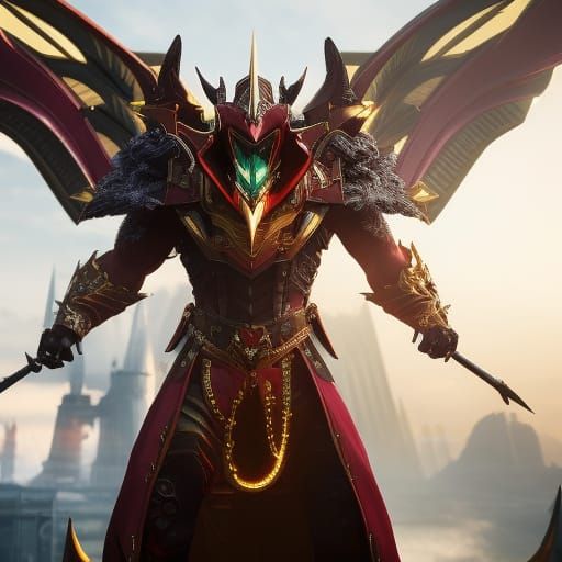 Steampunk Dragon with Biomechanical Armor and Demon Wings