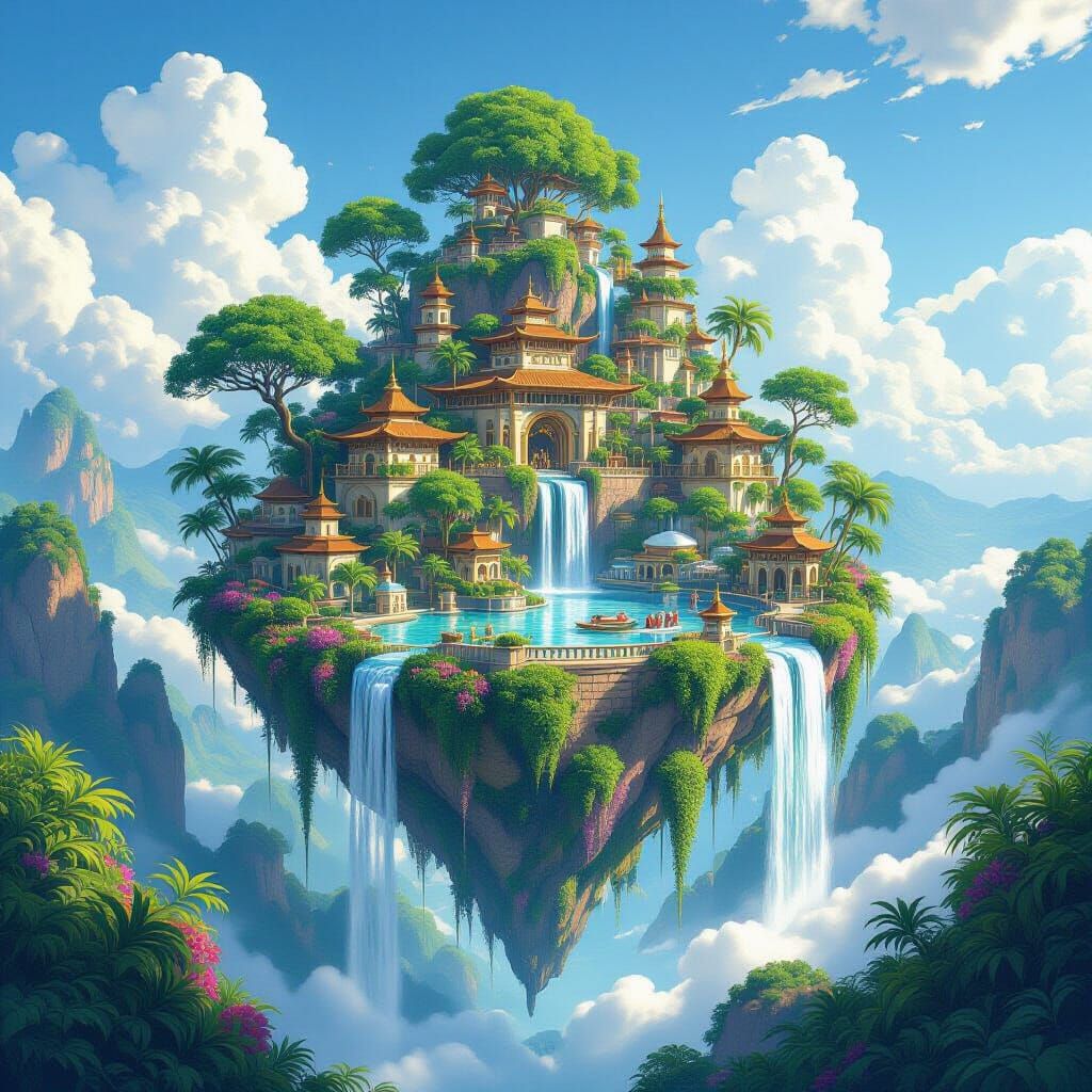 Magical Floating Island Resort with Fantastical Rides