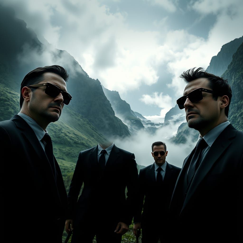 Men in Black Stand Guard at Valhalla's Gates