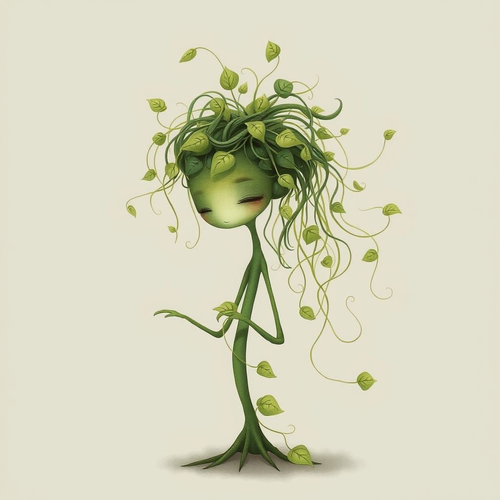 Delicate Ivy Goddess with Floral Hair