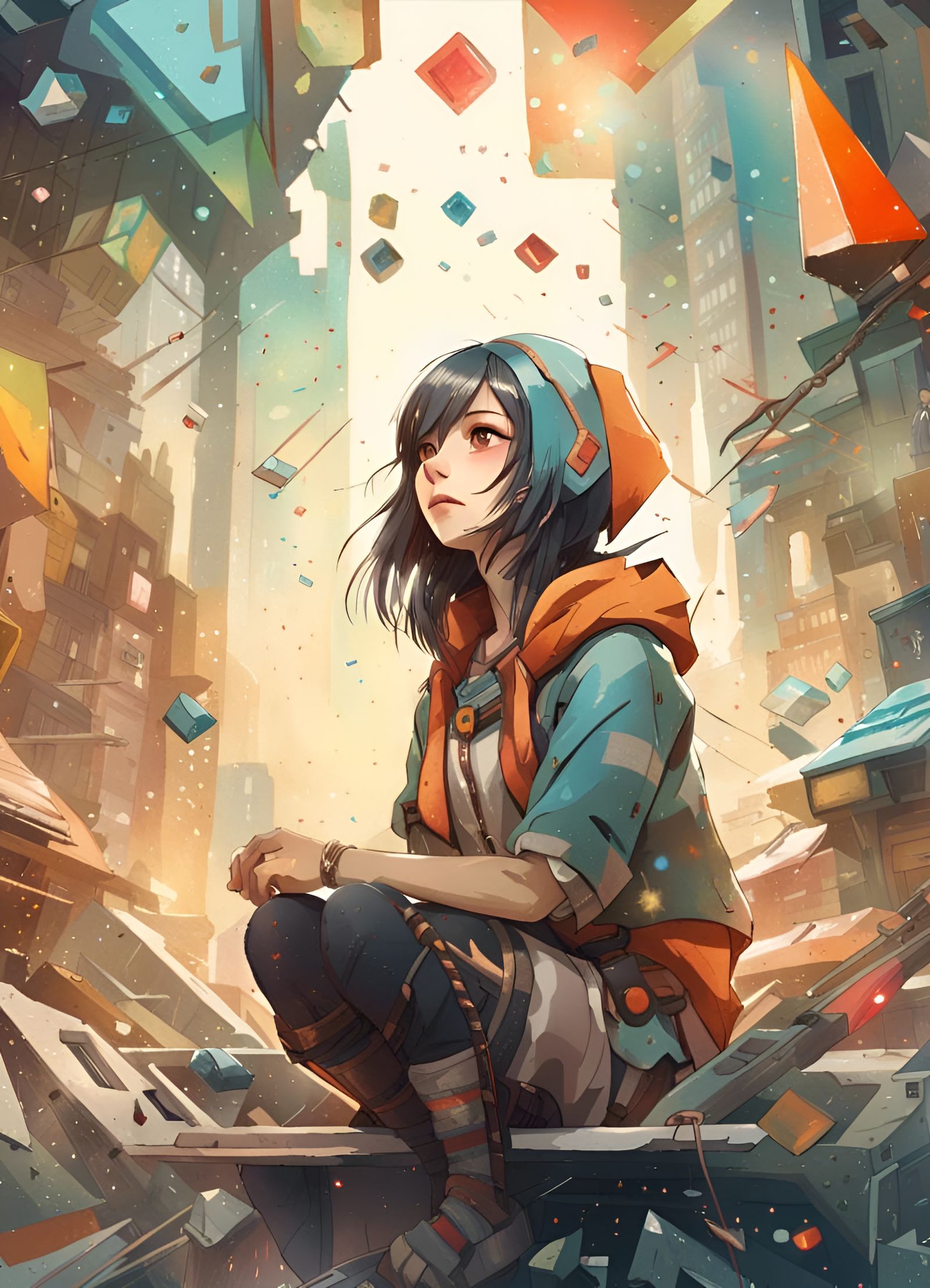 Anime Style Geometric Shapes and Angles