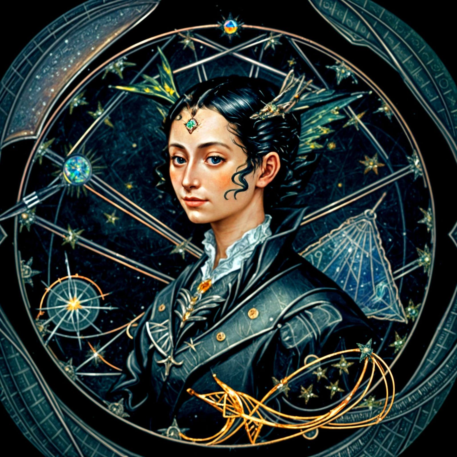 Ethereal Portrait in Whimsical Botanical Garden