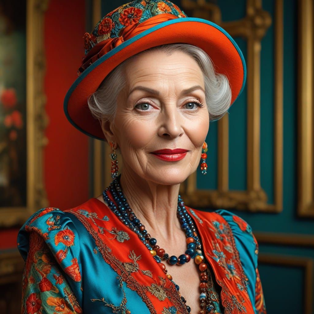 Charming Lady in Surreal Landscape