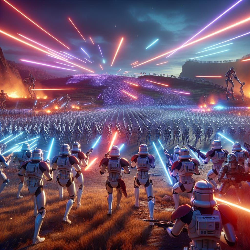 Futuristic Clone Troopers Ambush in Fantasy Concept Art