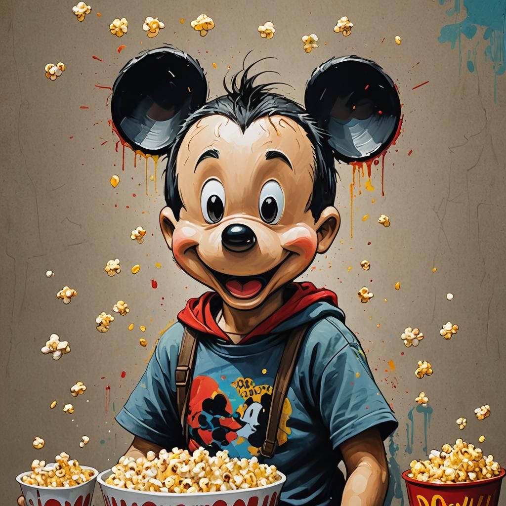 Bookish Mickey Mouse in Hyperrealistic Pop Art