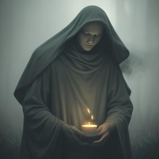 Ethereal Ghost in Cozy Candlelit Ambiance