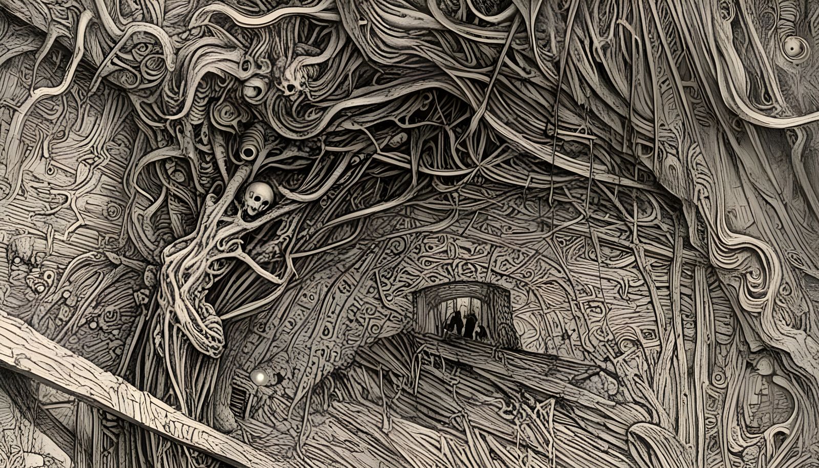 Surreal Liminal Spaces Cathedral in Gothic Style