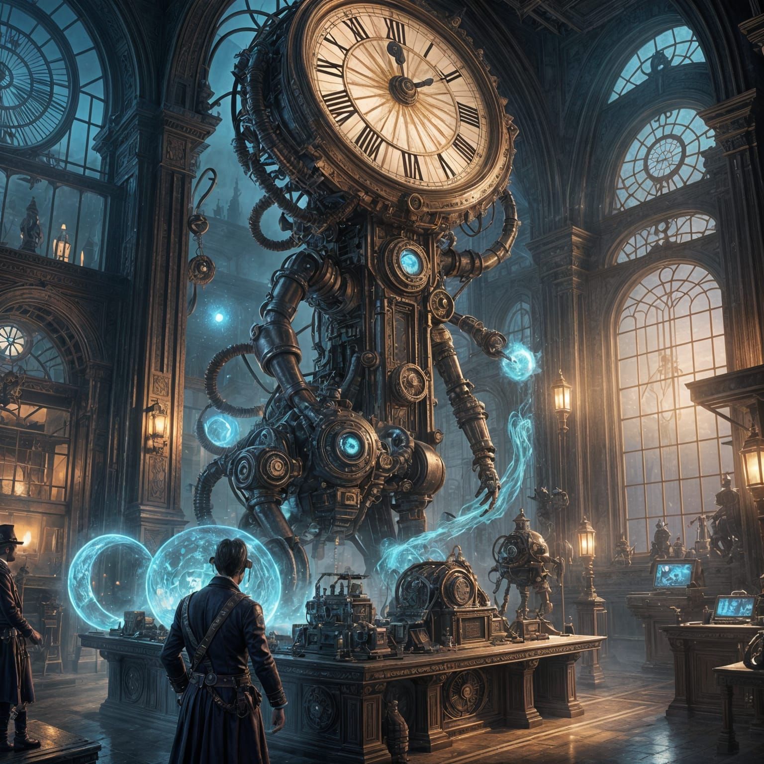 Morlock Monsters Emerge from Time Portal in Steampunk Lab