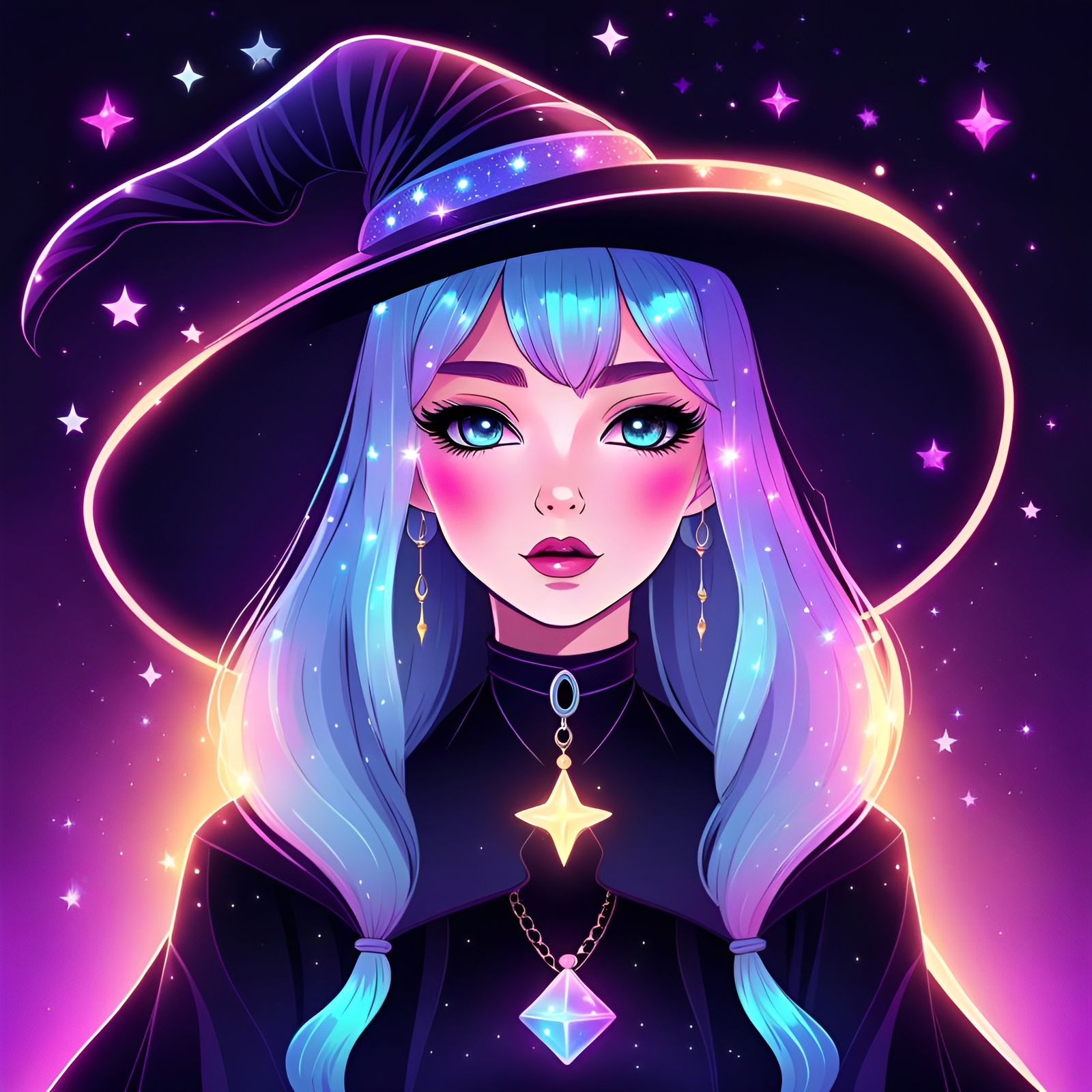 Cute Iridescent Witch