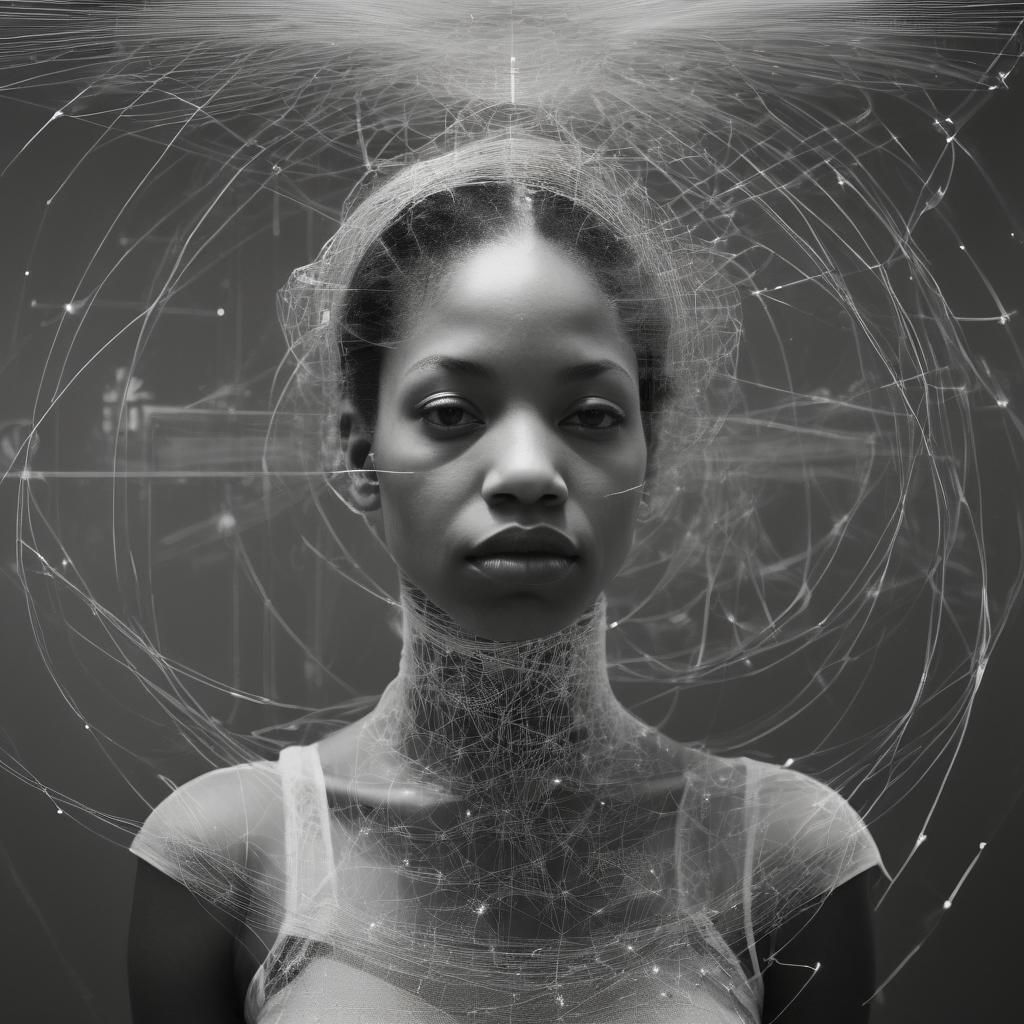 Space Physicist in Double Exposure, String Theory Art