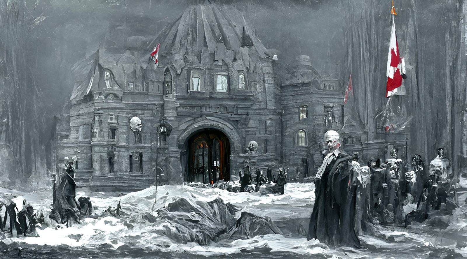 Office of the Prime Minister in Dark, Detailed Painting