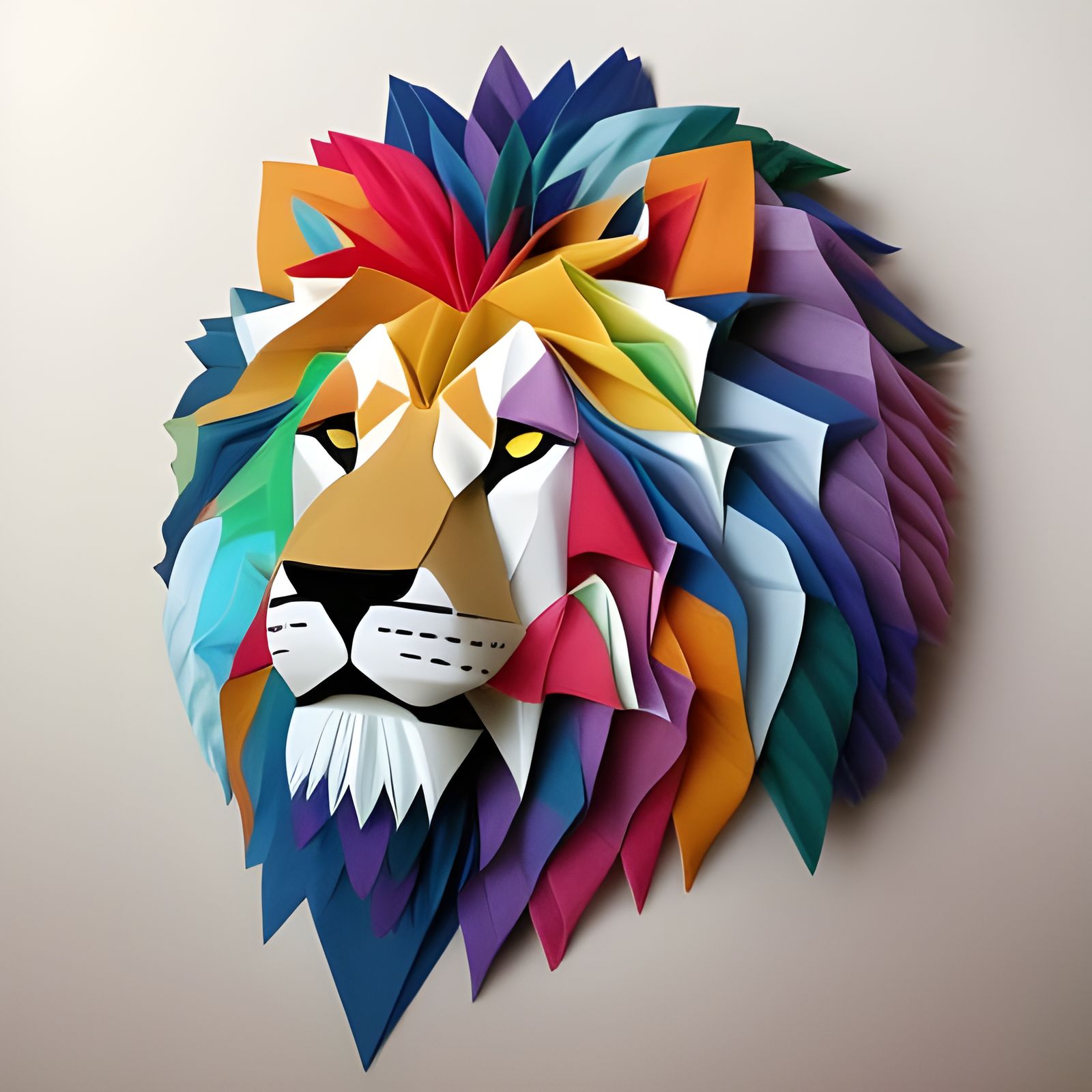 Origami Lion Papercraft Art
