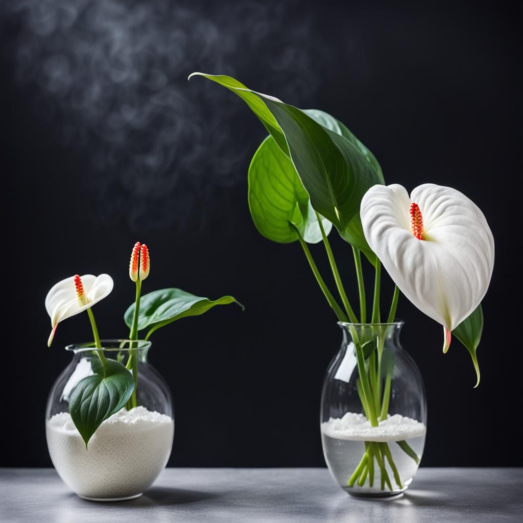 Elegant White Anthurium Flowers in Professional Photo
