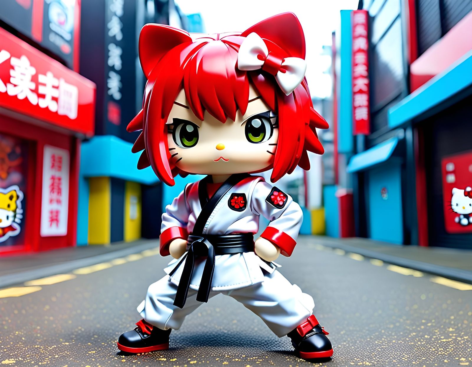 Hello Kitty Cyberpunk Karate Action Figure