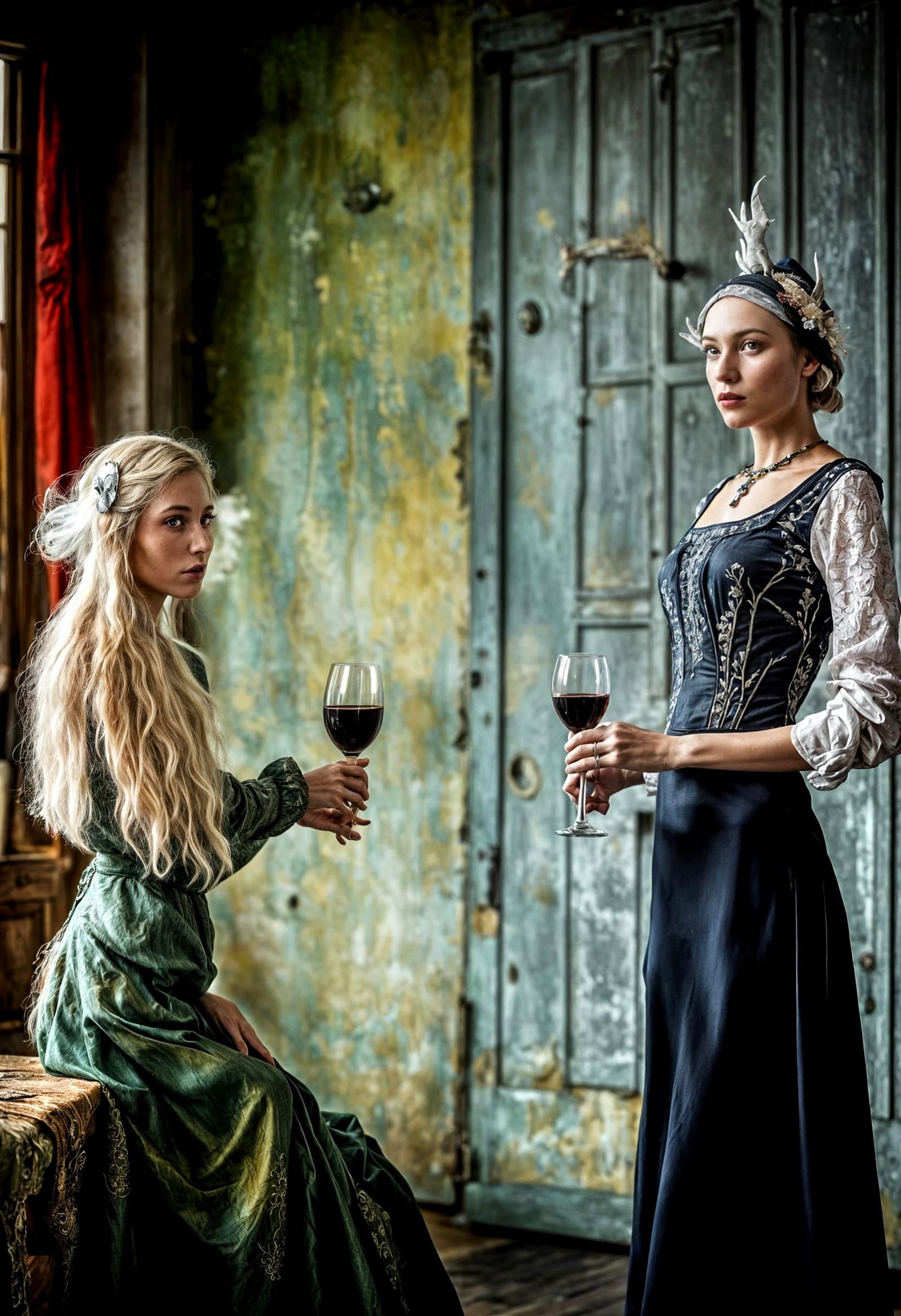 Surreal Restaurant Scene with Exotic Aliens in Photorealisti...