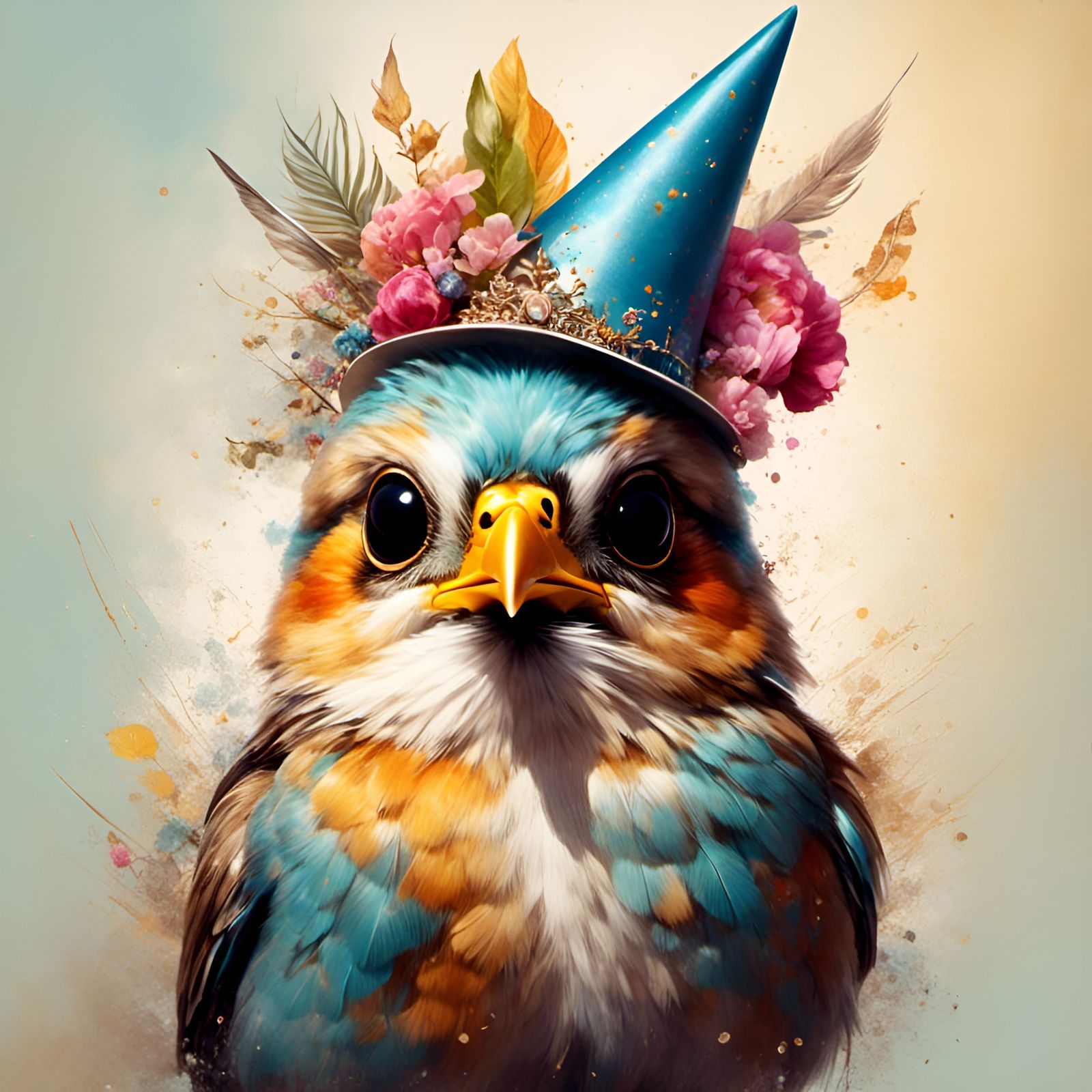 Adorable Bird Celebrates Birthday in Animated Style
