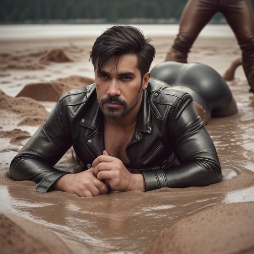 Leather Figures Submerged in Quicksand: Photography