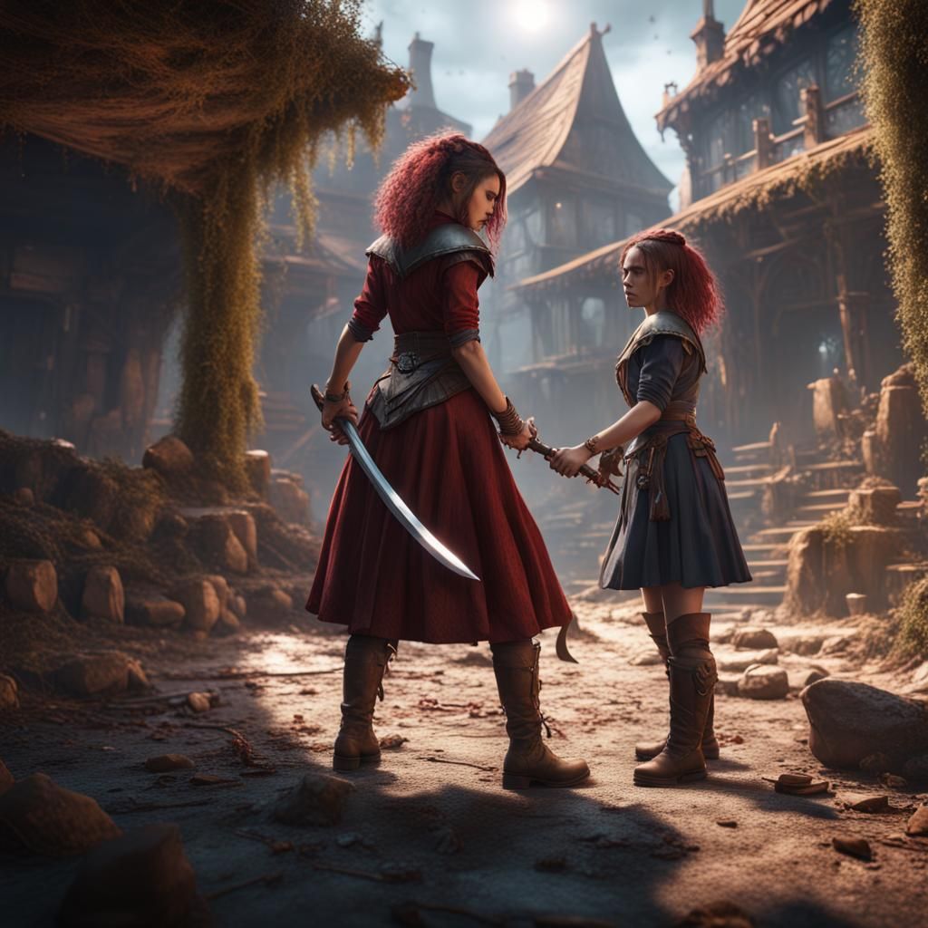 Betrayal: A Stabbing Scene in Detailed Matte Painting