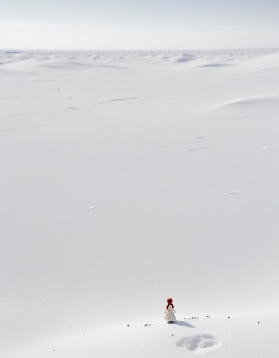 Lone Doll in White Expanse