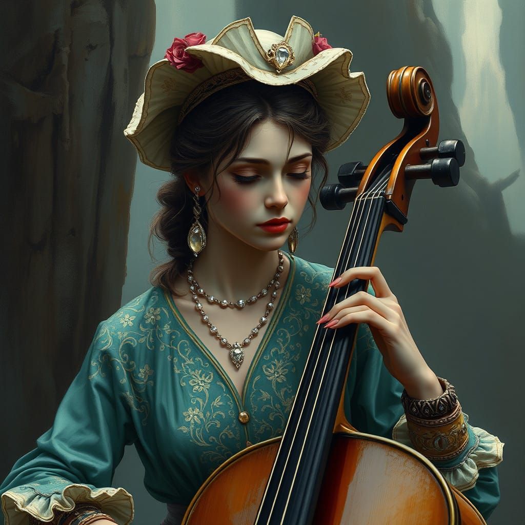 Ethereal Fantasy Art in Burtonesque Style with Mysterious Wo...