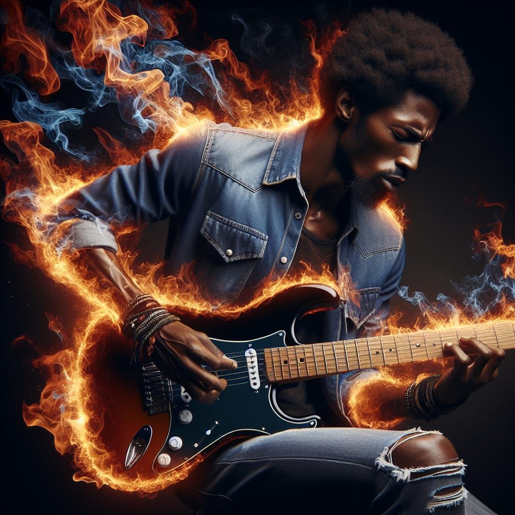 Electric Guitar Ablaze with Soulful Music