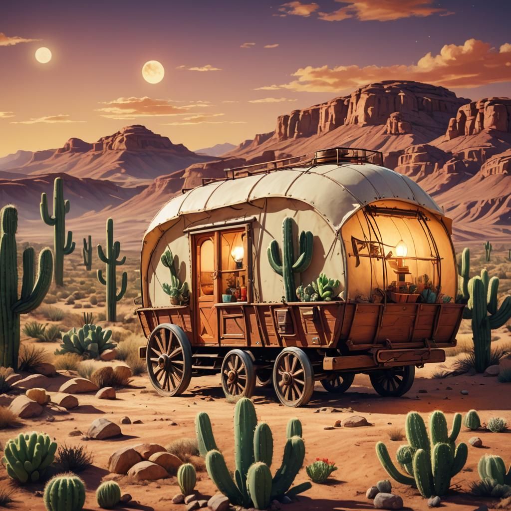 Retro Sci-Fi Wagon Lamp: A Nostalgic Masterpiece