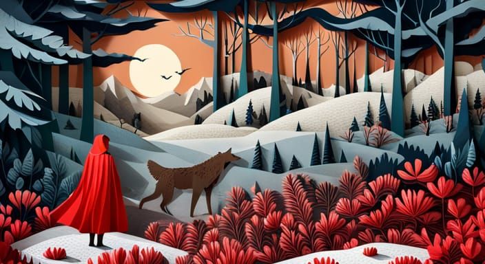 Little Red Riding Hood Paper Sculpture Diorama