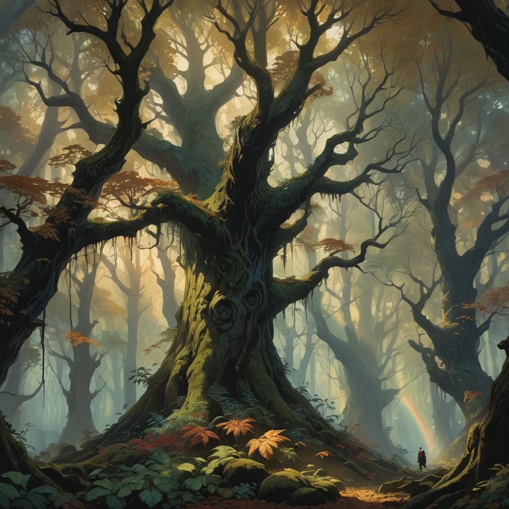 Mystical Forest Concept Art in Gerald Brom Style