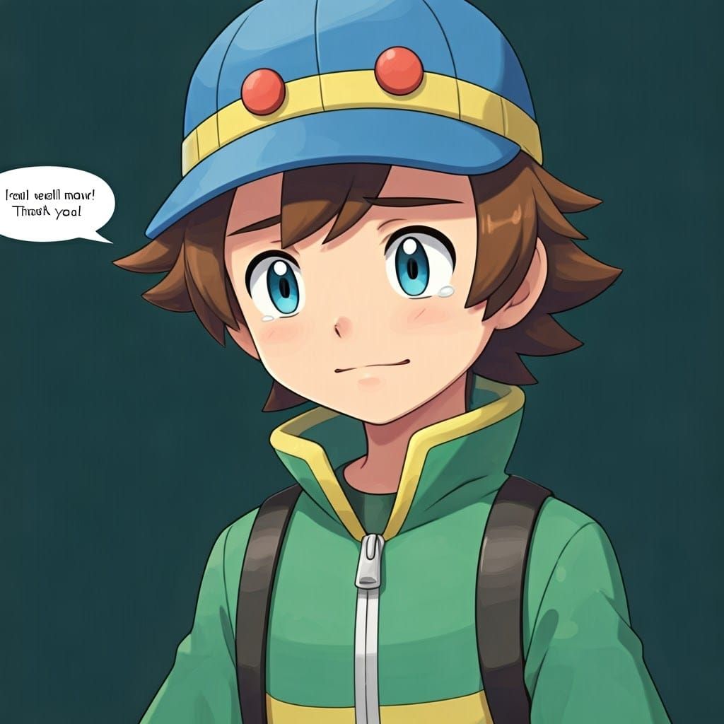 Young Pokémon Trainer Expresses Gratitude and Relief