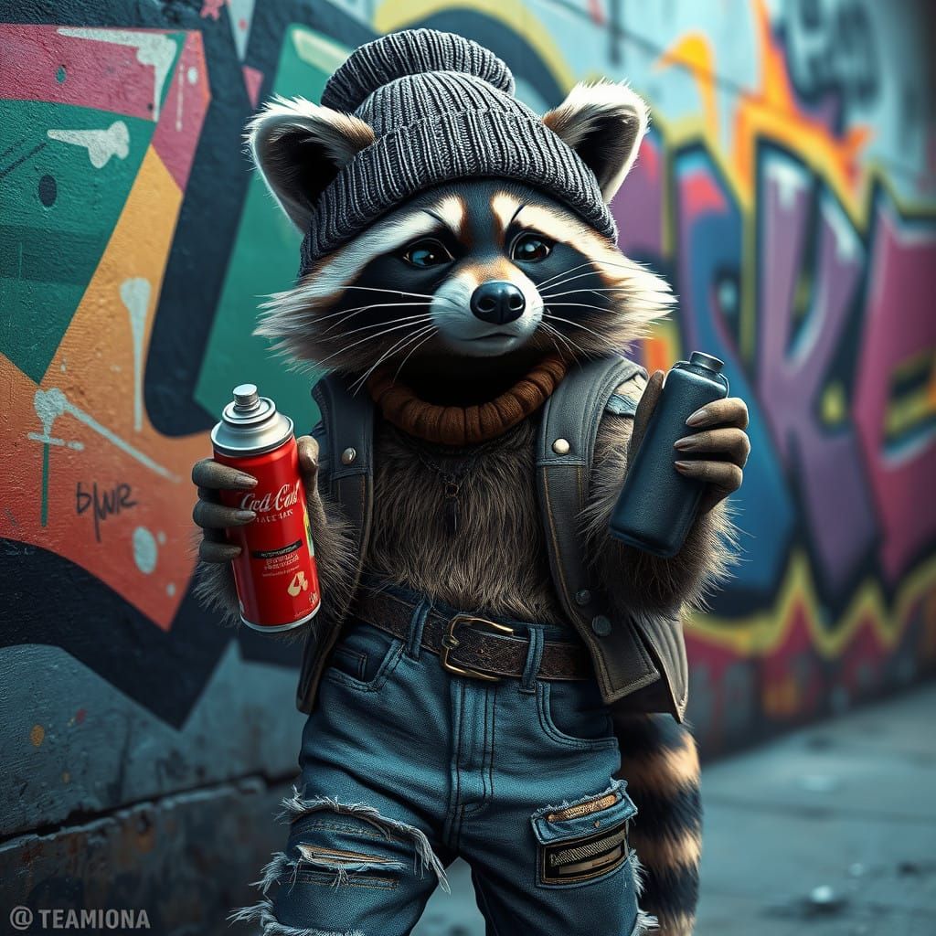 Urban Fashion Meets Street Art in Vibrant Graffiti Masterpie...