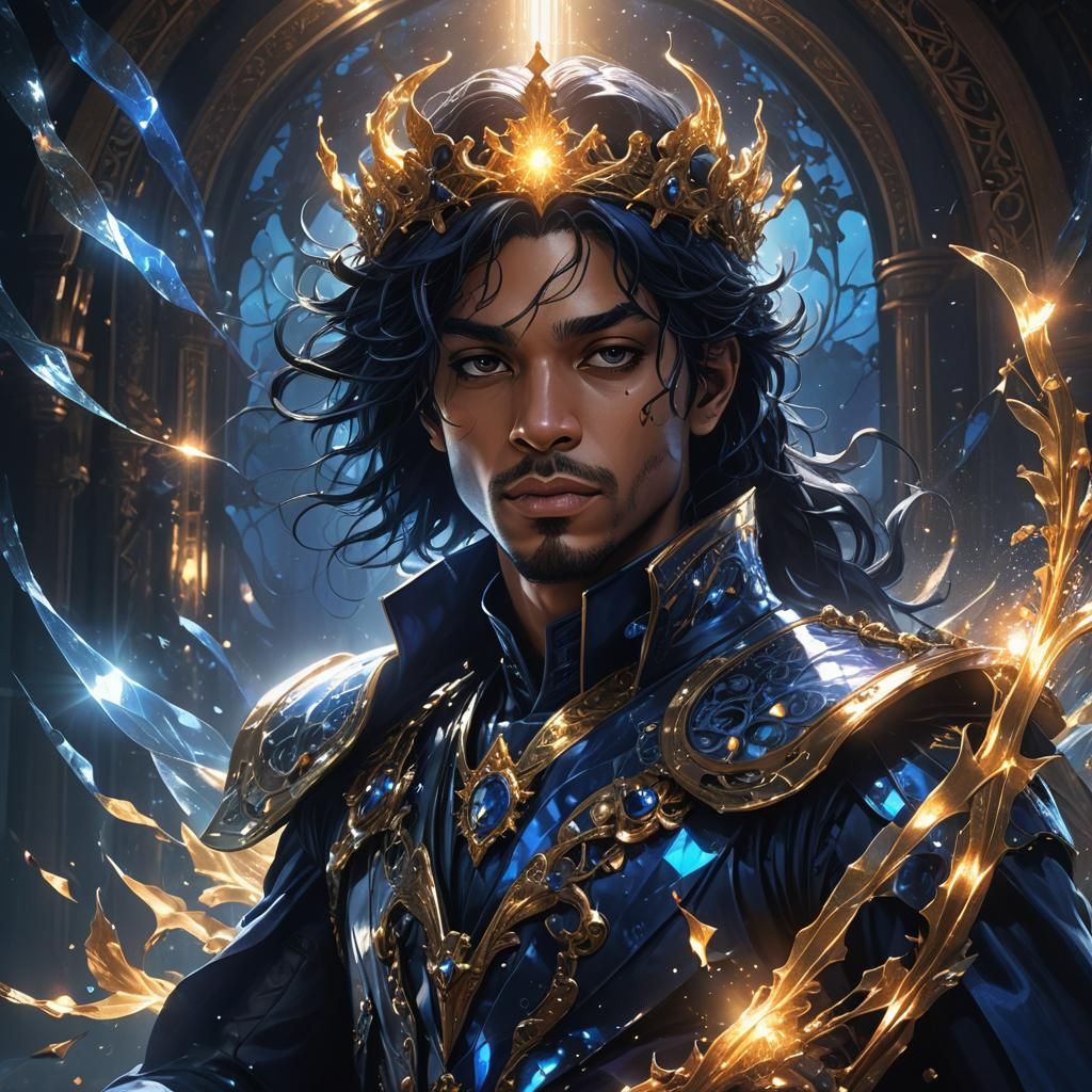 Prince in Dark Fantasy Style with Lens Flare
