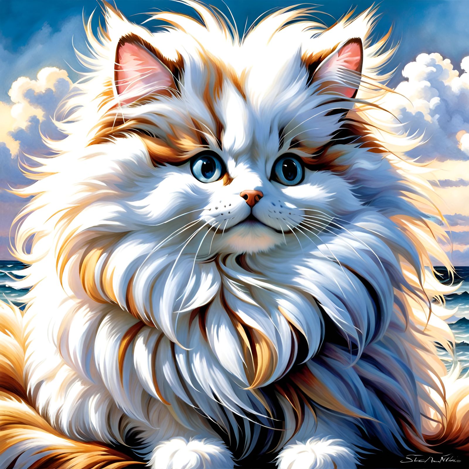 Fluffernixie in Watercolor Style with Pastel Fur